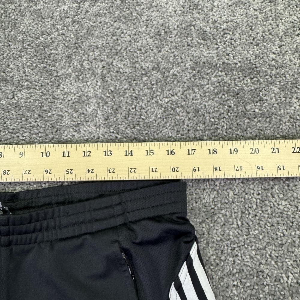 Adidas Track Pants Mens Medium Black Knit Elastic Waist Zip Hem 3 Stripe Logo - Picture 3 of 15